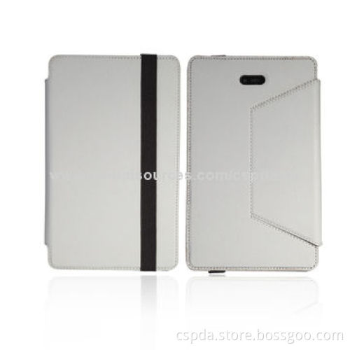 PU Leather Back Stand Cases for Dell Venue 8 Pro with Name Card Slot and Elastic Band